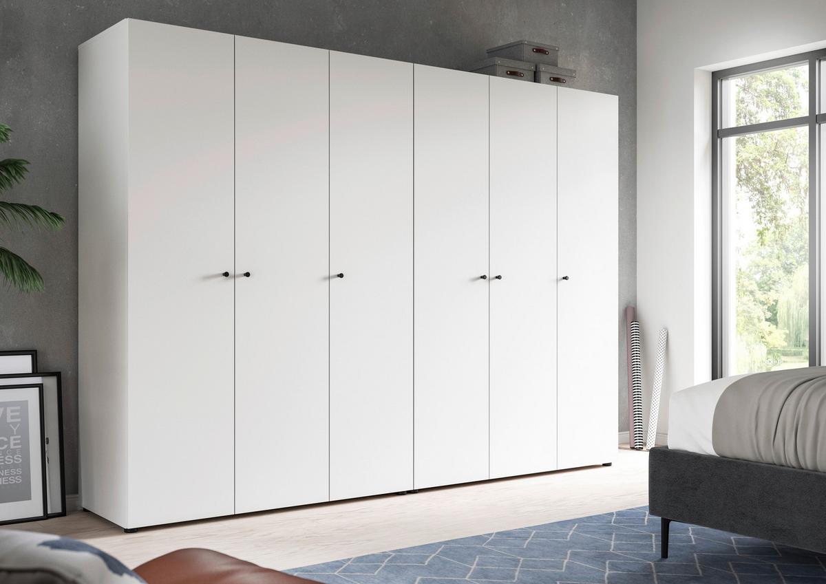 Drehtürenschrank Darwin, Weiß B: 240 Cm - Weiß, MODERN, Holzwerkstoff (240/176/51cm) - MID.YOU
