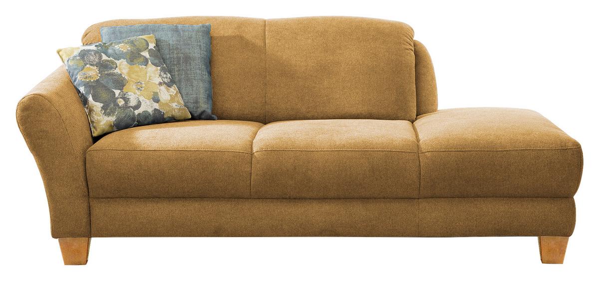 Récamiere Gotland V, Senfgelb B: 194 cm - Senfgelb/Naturfarben, KONVENTIONELL, Textil (194/84/91cm) - Sit & More