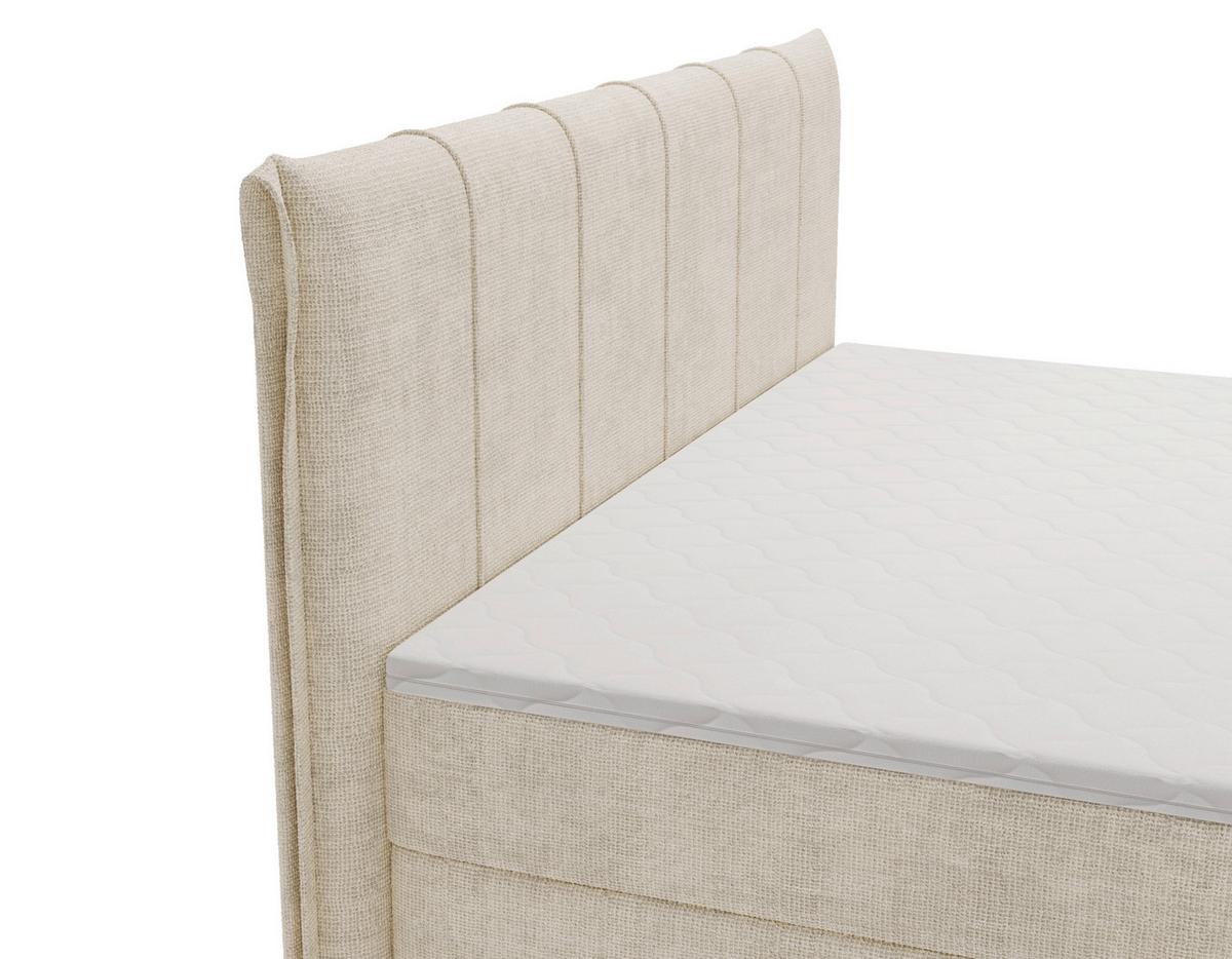 Americká posteľ VELORIA béžová - sivá/prírodná farba, Konventionell, drevo/textil (160/200cm) - Mömax
