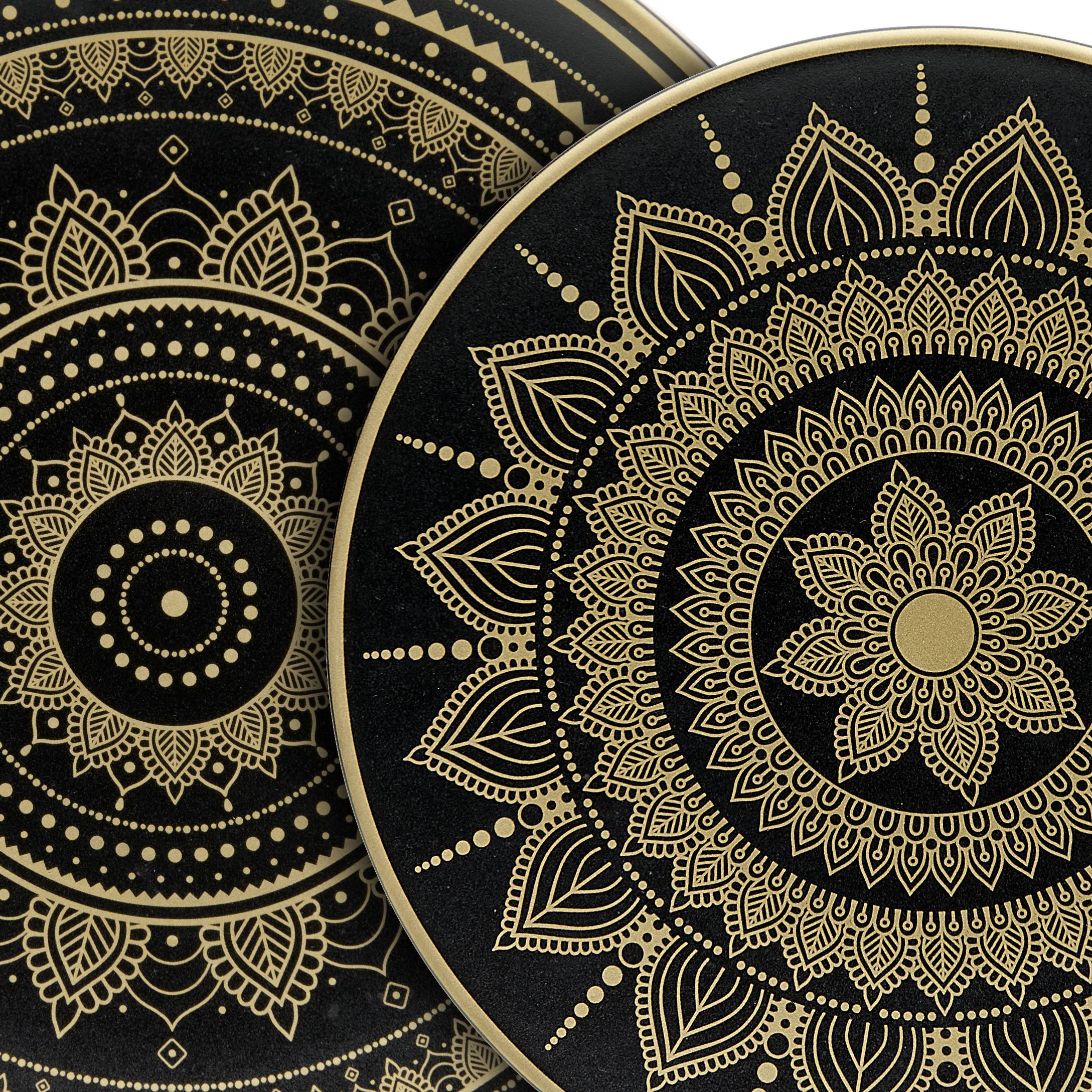 Kombinovaný Servis Mandala Gold, 8-Dielny - čierna/zlatá, keramika (29,5/29,5/25,5cm) - Premium Living