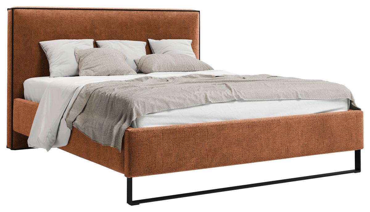 Polsterbett Winter Rostfarben Lf: 180x200 Cm - Rostfarben/Schwarz, MODERN, Holz/Holzwerkstoff (180/200cm) - MID.YOU