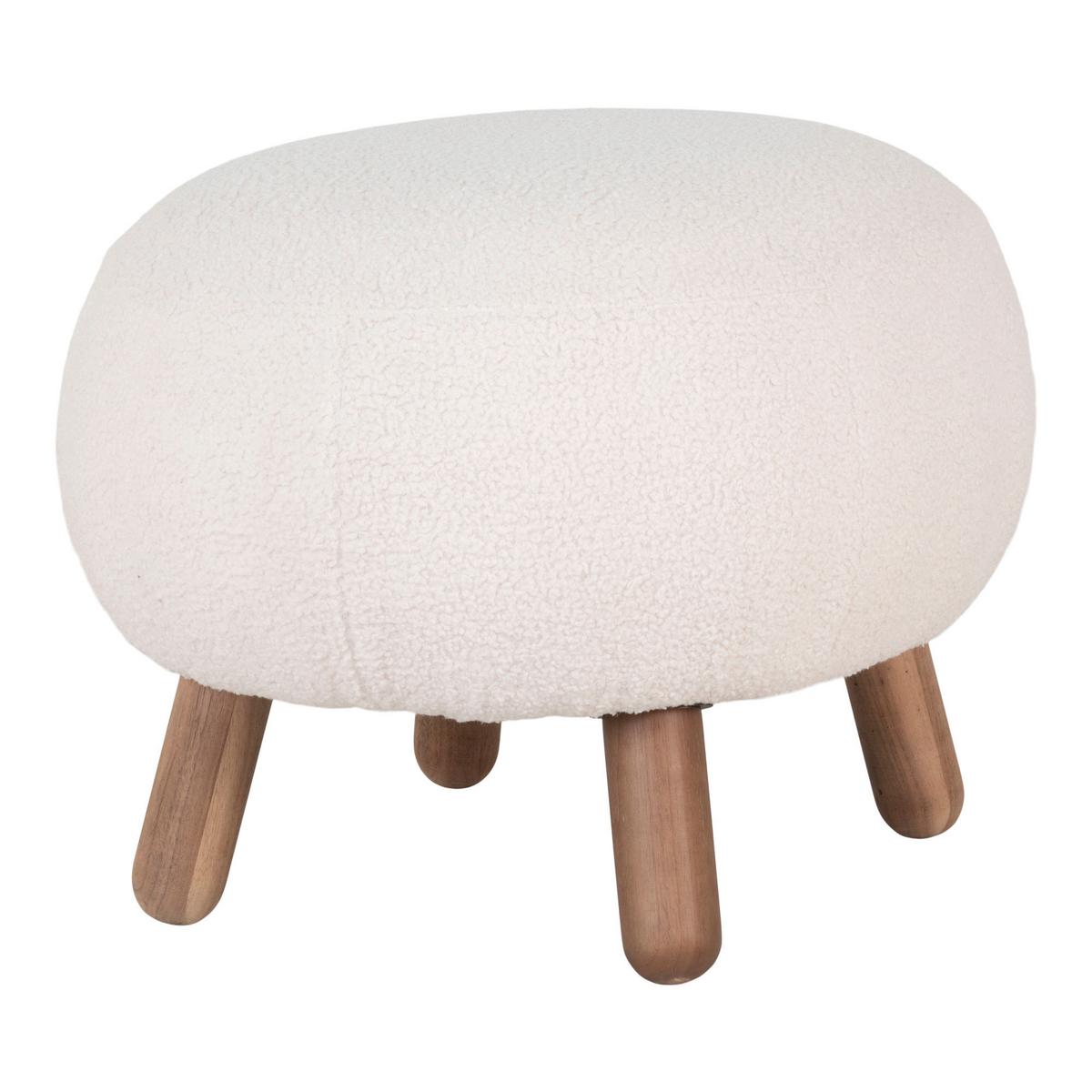 Hocker Savona Weiß, BxHxT: 60x37x50cm - Weiß/Kieferfarben, Basics, Textil (60/37/50cm)