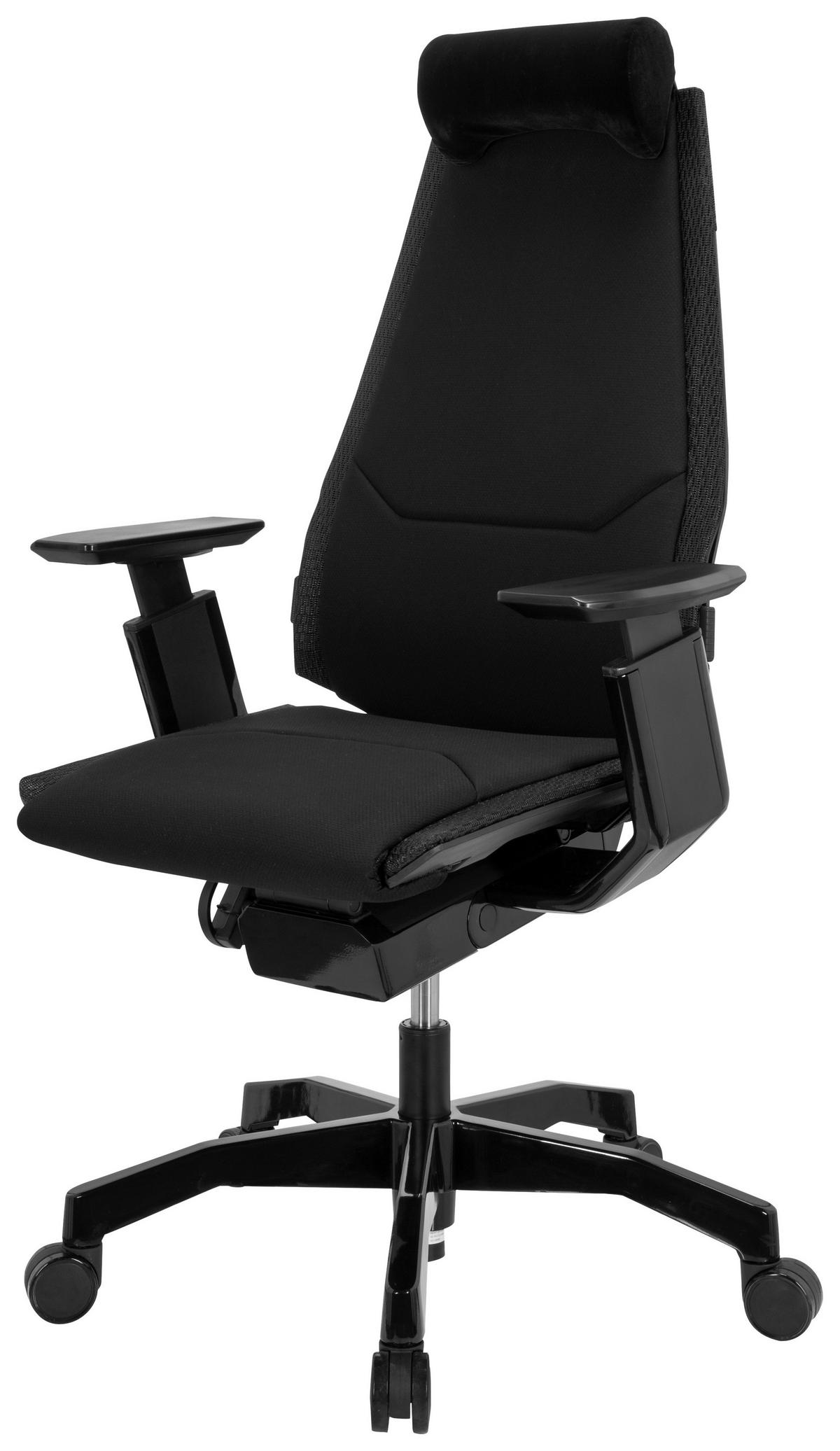Bürostuhl Genidia Schwarz Bis 120 Kg - Schwarz, Basics, Kunststoff/Textil (57/122/46cm) - MID.YOU