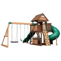 Spielturm Cedar Cove Braun/grün B: 470 Cm - Braun/Grün, KONVENTIONELL, Holz (470/300/560cm) - Ambia Garden