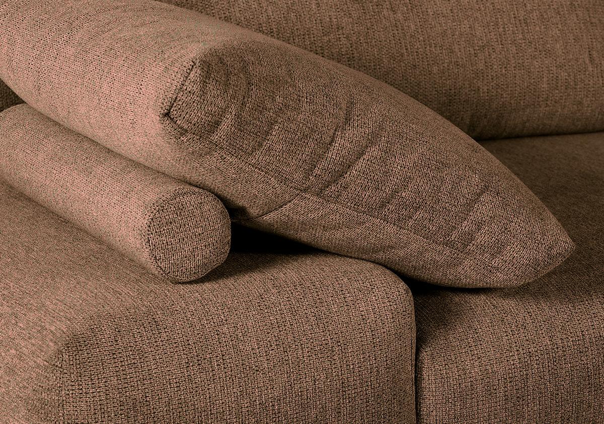 Ecksofa Bolzano - Cognac/Schwarz, KONVENTIONELL, Textil (310/240cm) - MID.YOU