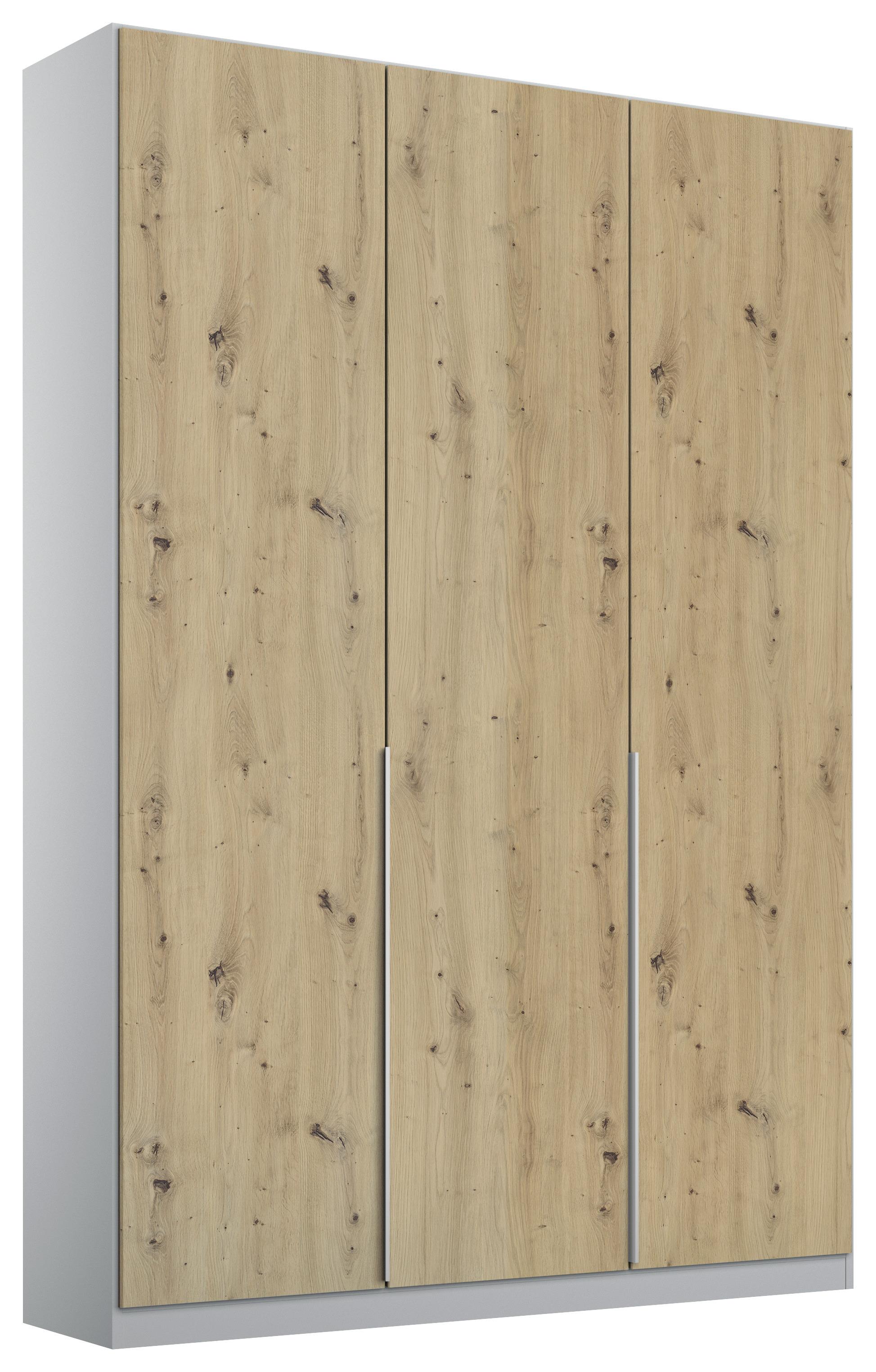 Drehtürenschrank Alabama Extra - Hellgrau, MODERN, Holzwerkstoff (136/229/54cm)