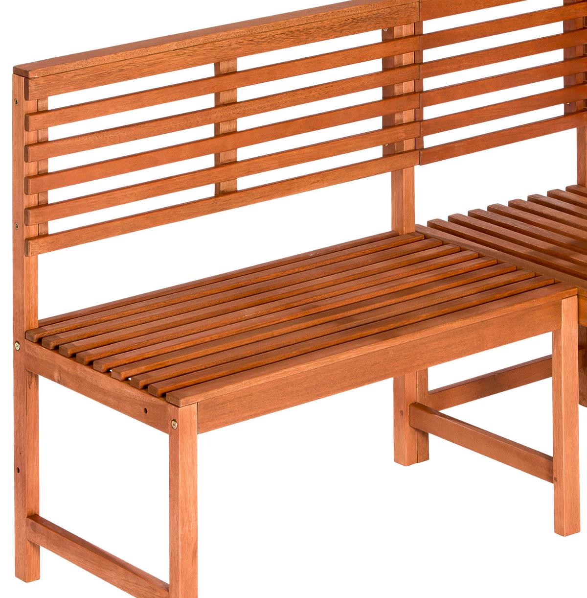 Gartenbank Echtholz 3-4-Sitzer mit Rückenlehne - Naturfarben, KONVENTIONELL, Holz (142/100cm) - Gardenson