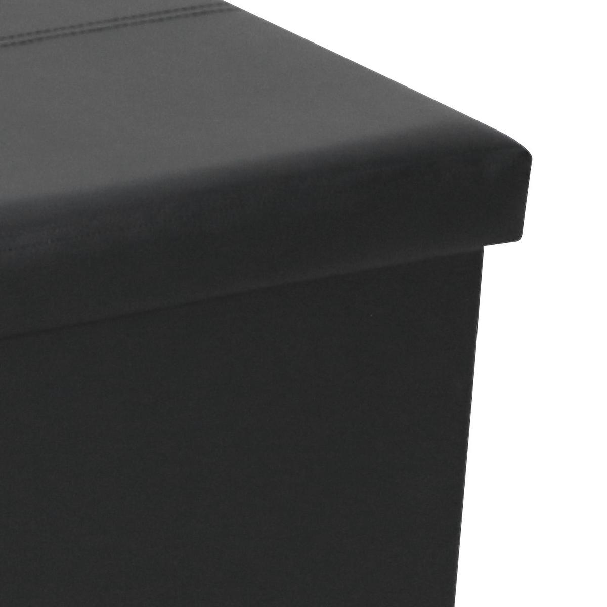 Sitzbank Oliver B: 76 cm Gepolstert mit Stauraum Schwarz - Schwarz, MODERN, Holzwerkstoff/Textil (76/38/38cm)