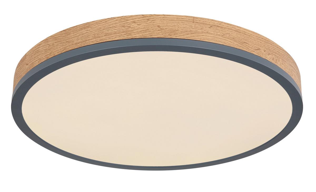 LED-Deckenleuchte Ø 45 cm mit Farbtemperaturenwechsler - Opal/Graphitfarben, Basics, Holzwerkstoff/Kunststoff (45/8,5cm) - Globo