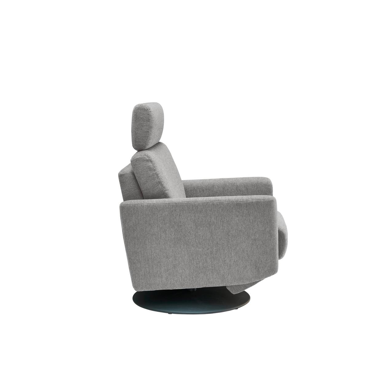 Relaxsessel Centrale T: 87-154 cm, Silberfarben - Silberfarben/Schwarz, MODERN, Textil (77/105/87-154cm) - Livetastic