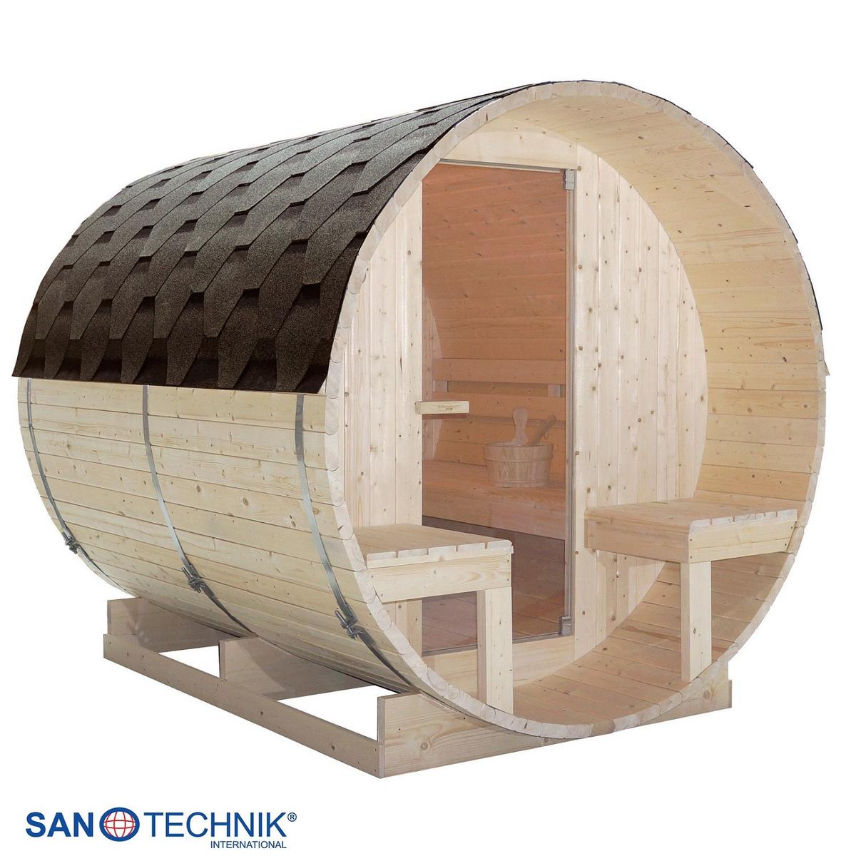 Saunafass Bergen Bergen Fichtefarben B: 189 cm - Fichtefarben, KONVENTIONELL, Glas/Holz (194,8/220/191,5cm) - Sanotechnik