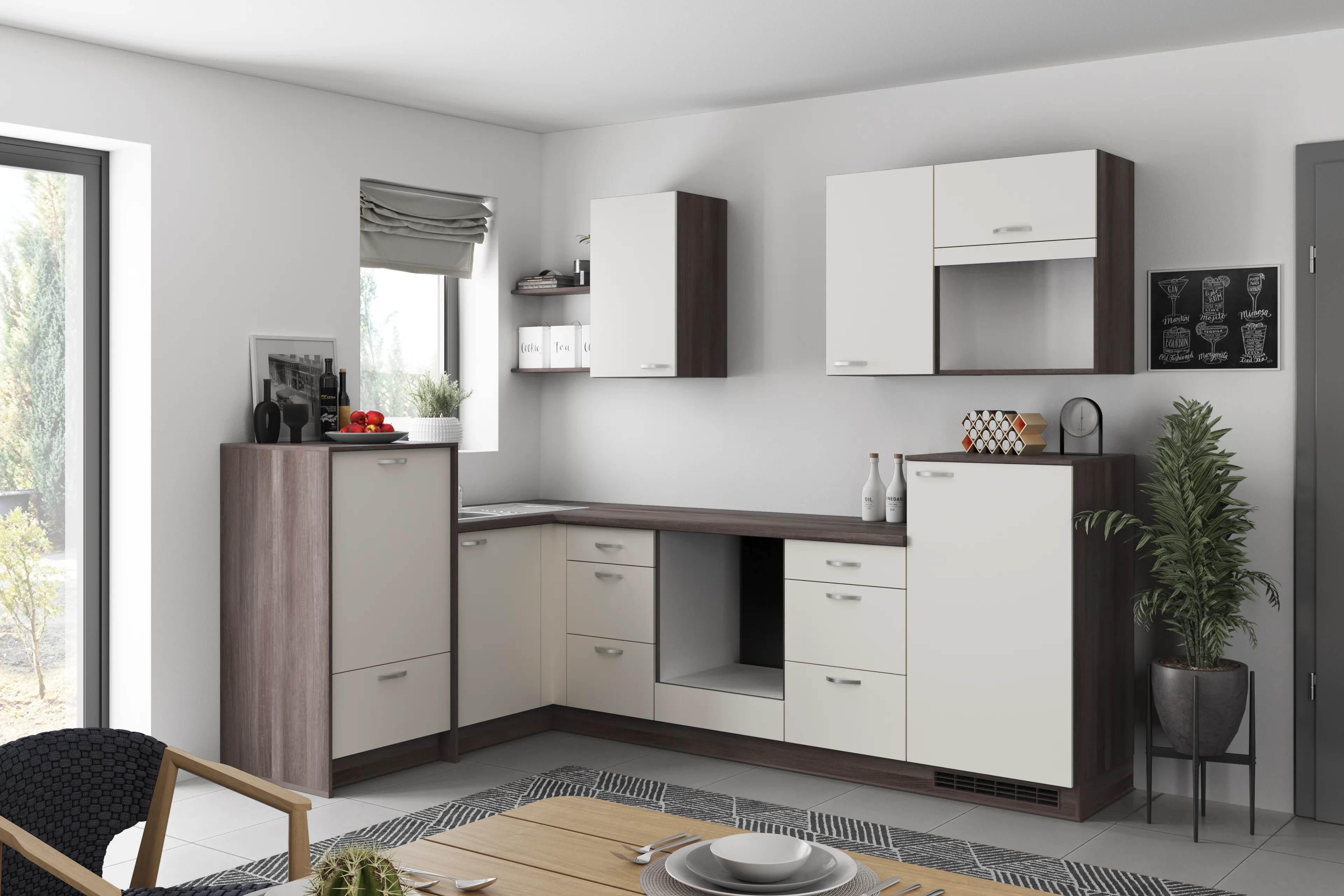 Eckküche Win - Eiche grau/Weiß, MODERN, Holzwerkstoff (178/280cm) - Express