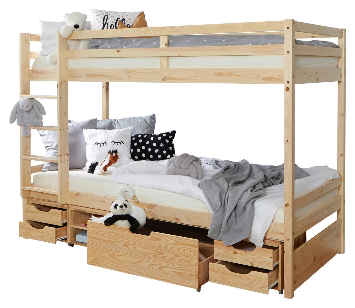 Etagenbett Finn - Weiß/Naturfarben, MODERN, Holz (90/200cm) - MID.YOU