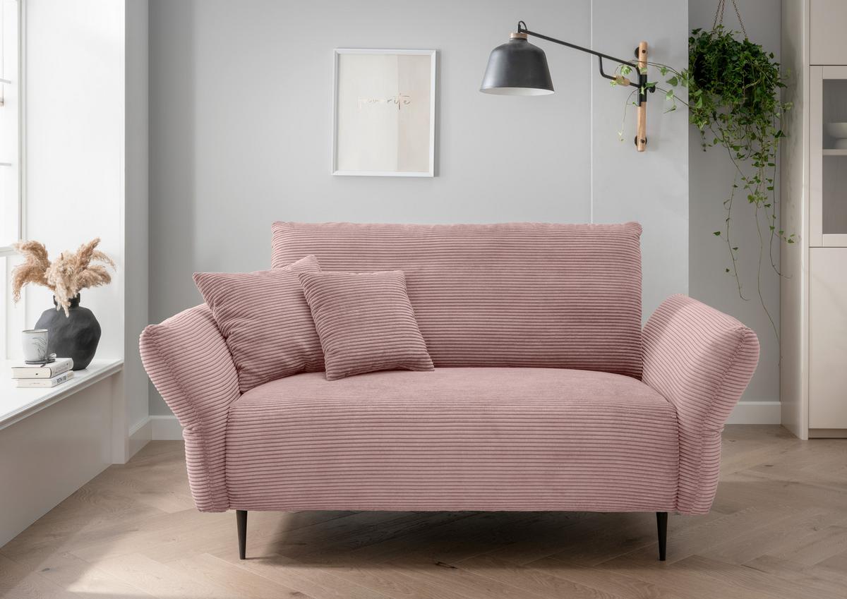 2-sitzer-sofa Vanilla Rosa - Schwarz/Rosa, Design, Textil (163/97/102cm) - Livetastic