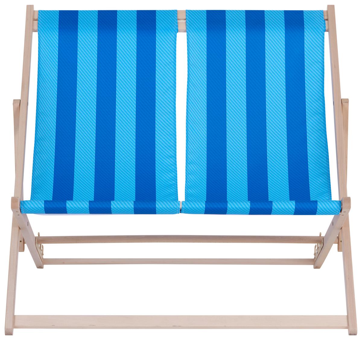 Strandsessel Beach Holz, Textil - Blau/Dunkelblau, Basics, Holz/Textil (118/140/4cm)