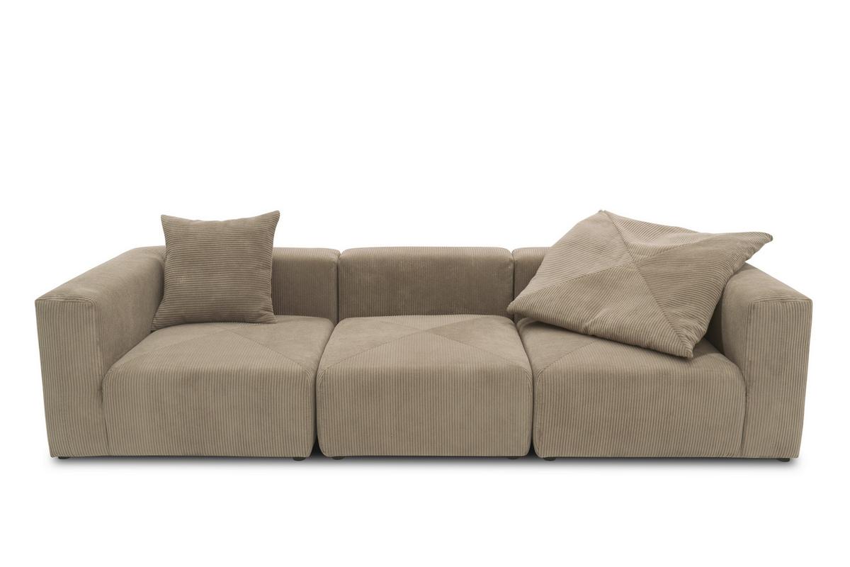 3-sitzer-sofa Schlammfarben B: 301 Cm - Schlammfarben/Schwarz, Design, Textil (301/69/108cm) - MID.YOU