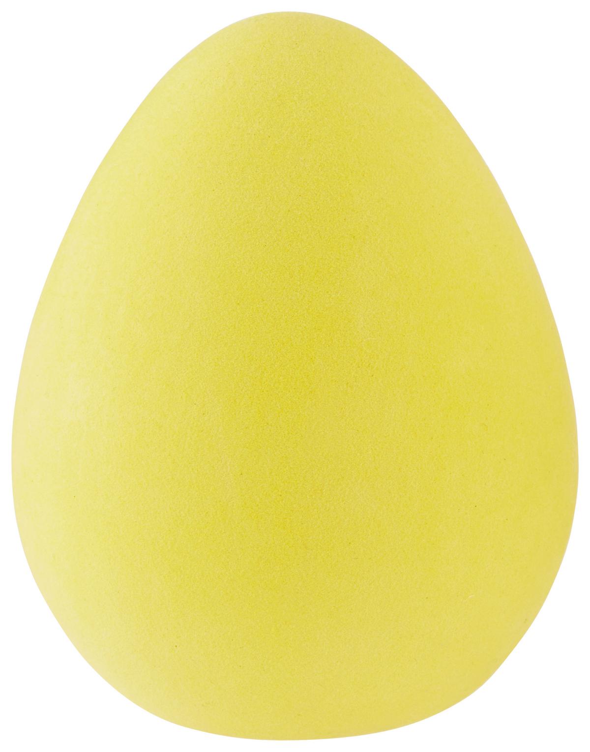 Dekofigur Ei H: 12,6 cm Acryl / Porzellan - Gelb, MODERN, Keramik/Textil (10,3/12,6cm) - Luca Bessoni