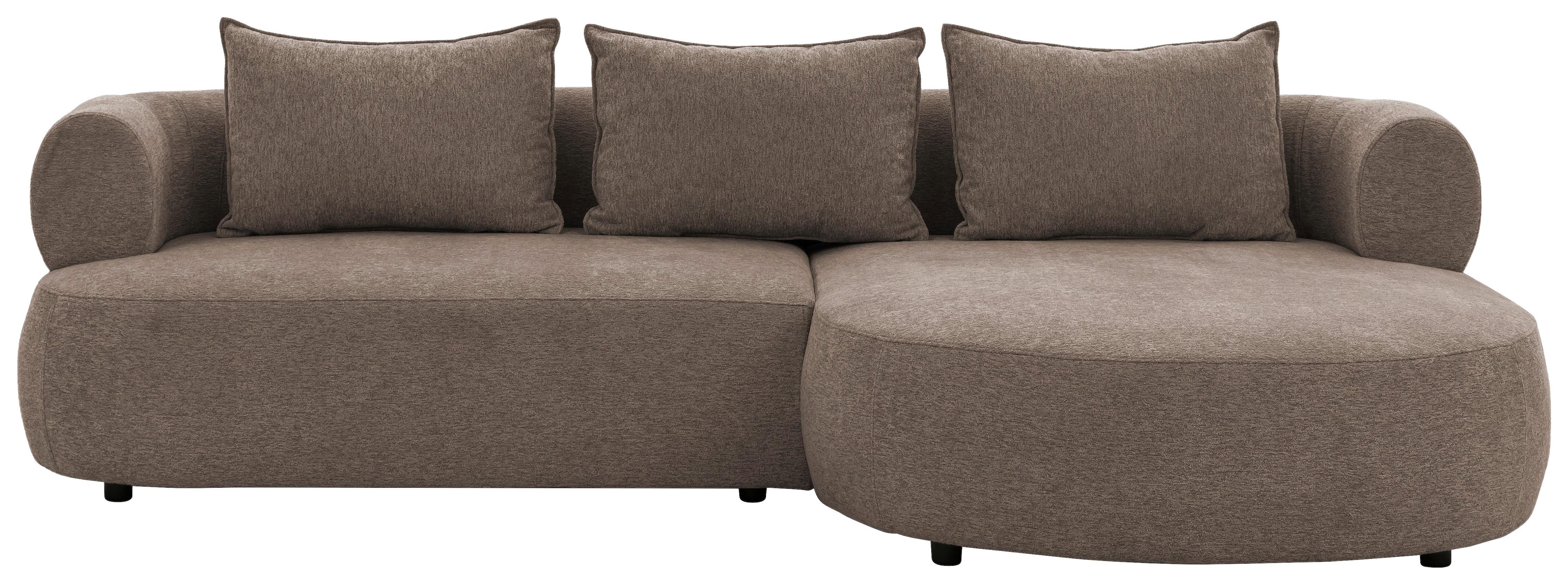 ECKSOFA Ferro Braun S: 256x156 cm - Schwarz/Braun, Design, Textil (256/156cm) - P & B