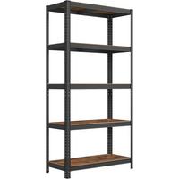 Schwerlastregal Braun, Schwarz B: 90 Cm - Schwarz/Braun, Basics, Holzwerkstoff/Metall (90/180/40cm)