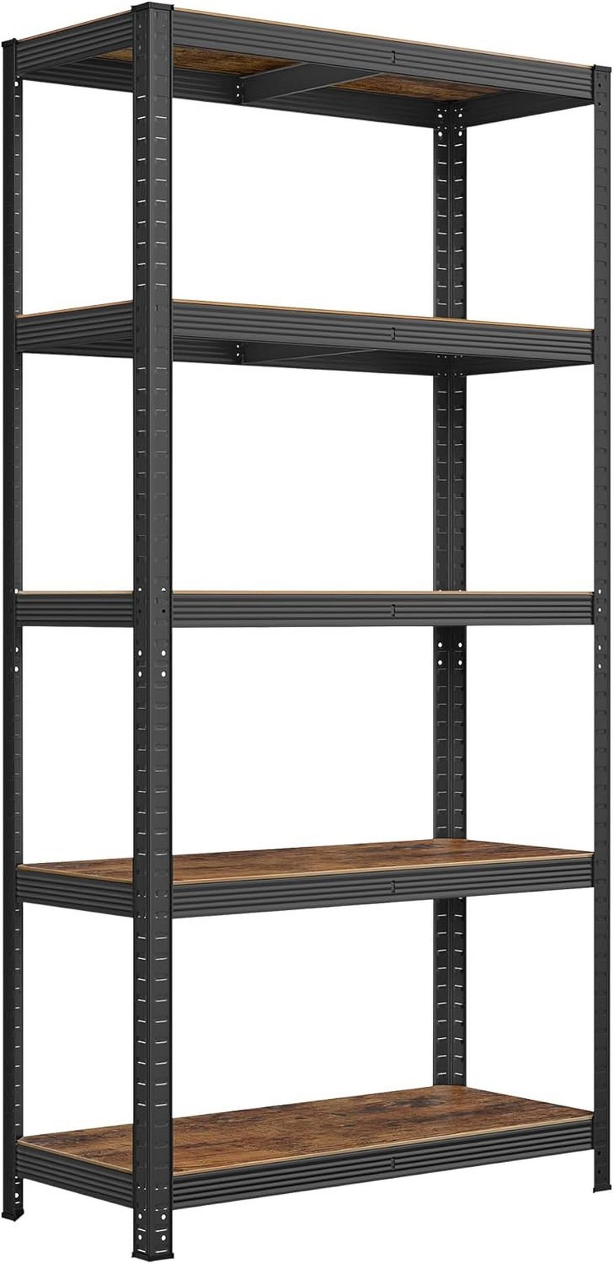 Schwerlastregal Braun, Schwarz B: 90 Cm - Schwarz/Braun, Basics, Holzwerkstoff/Metall (90/180/40cm)
