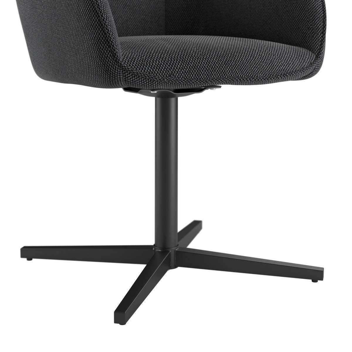 Négylábú Szék Rosina - fekete, Modern, textil/fa (56/84/60cm)
