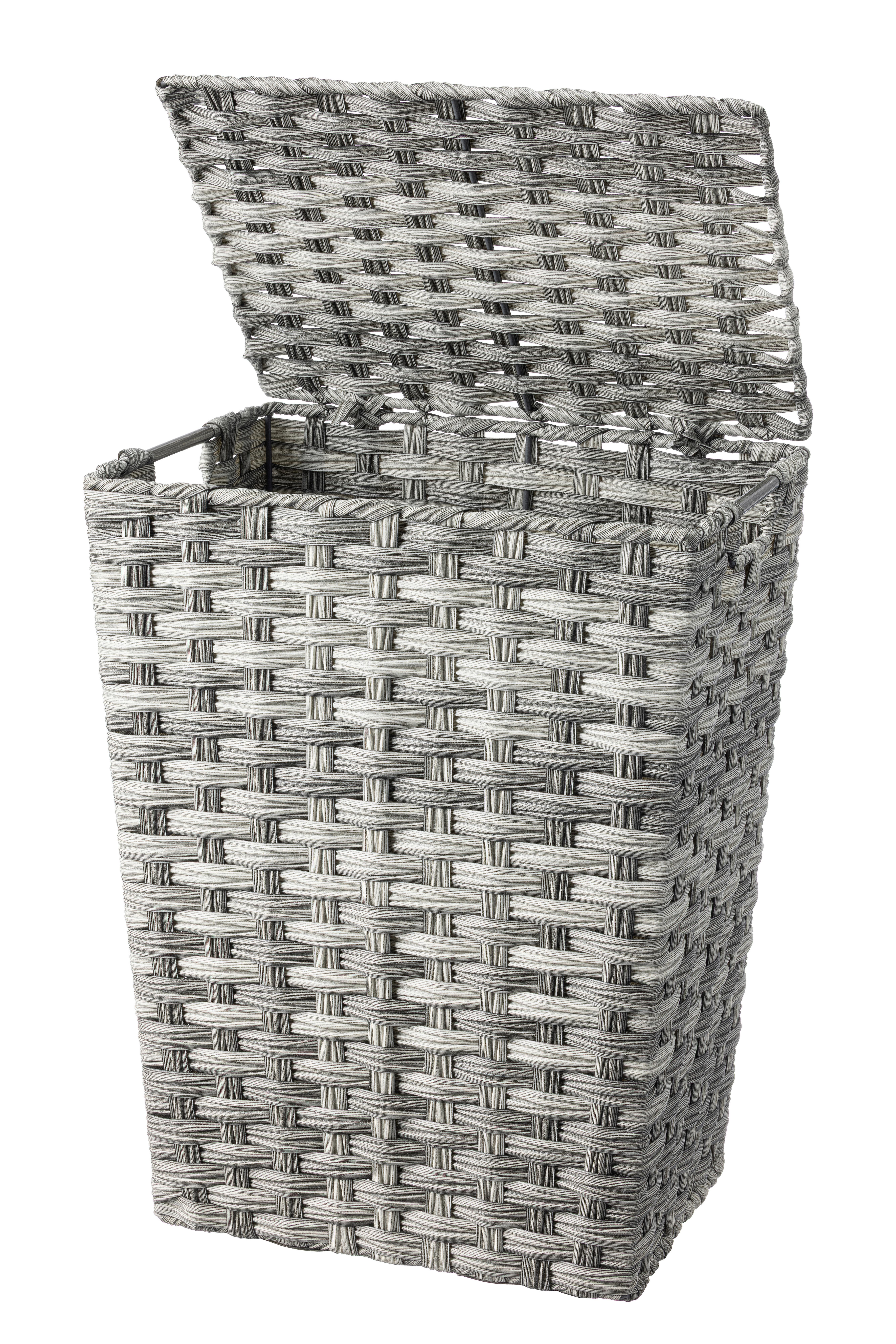 WÄSCHETONNE DENISE - Hellgrau/Grau, KONVENTIONELL, Kunststoff/Metall (37/48/28cm) - James Wood