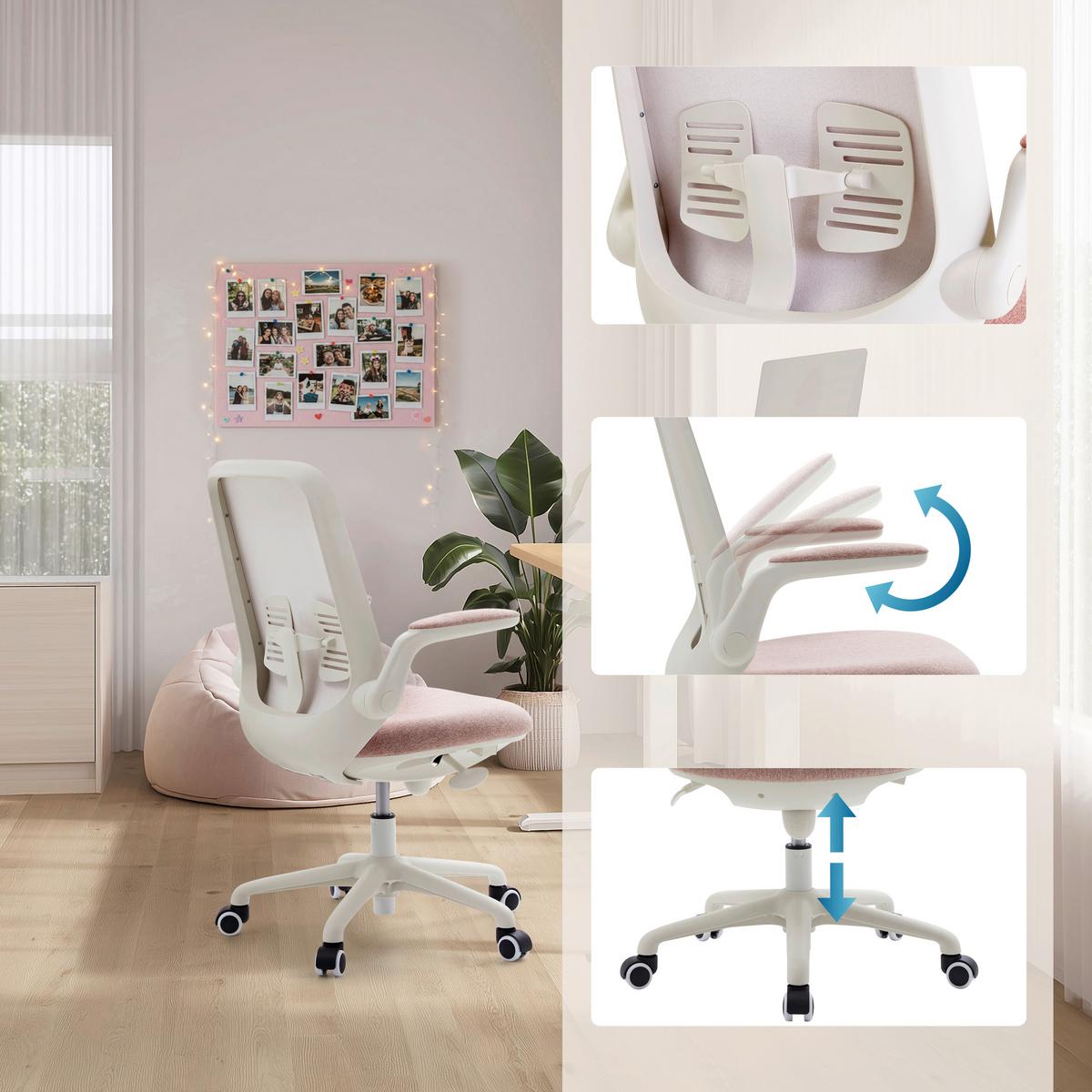 JUGENDDREHSTUHL Swivelo Pink B: 60cm - Pink/Weiß, MODERN, Kunststoff/Textil (60/99/60cm) - MID.YOU