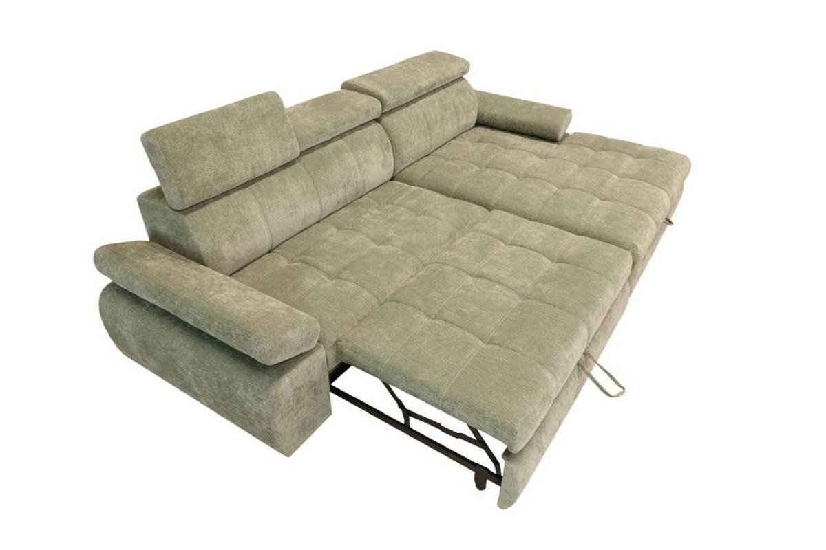 Rohová sedačka VEGAS, pravá, šalviovozelená ženilka - čierna/šalviovozelená, Design, drevo/textil (294/173cm)