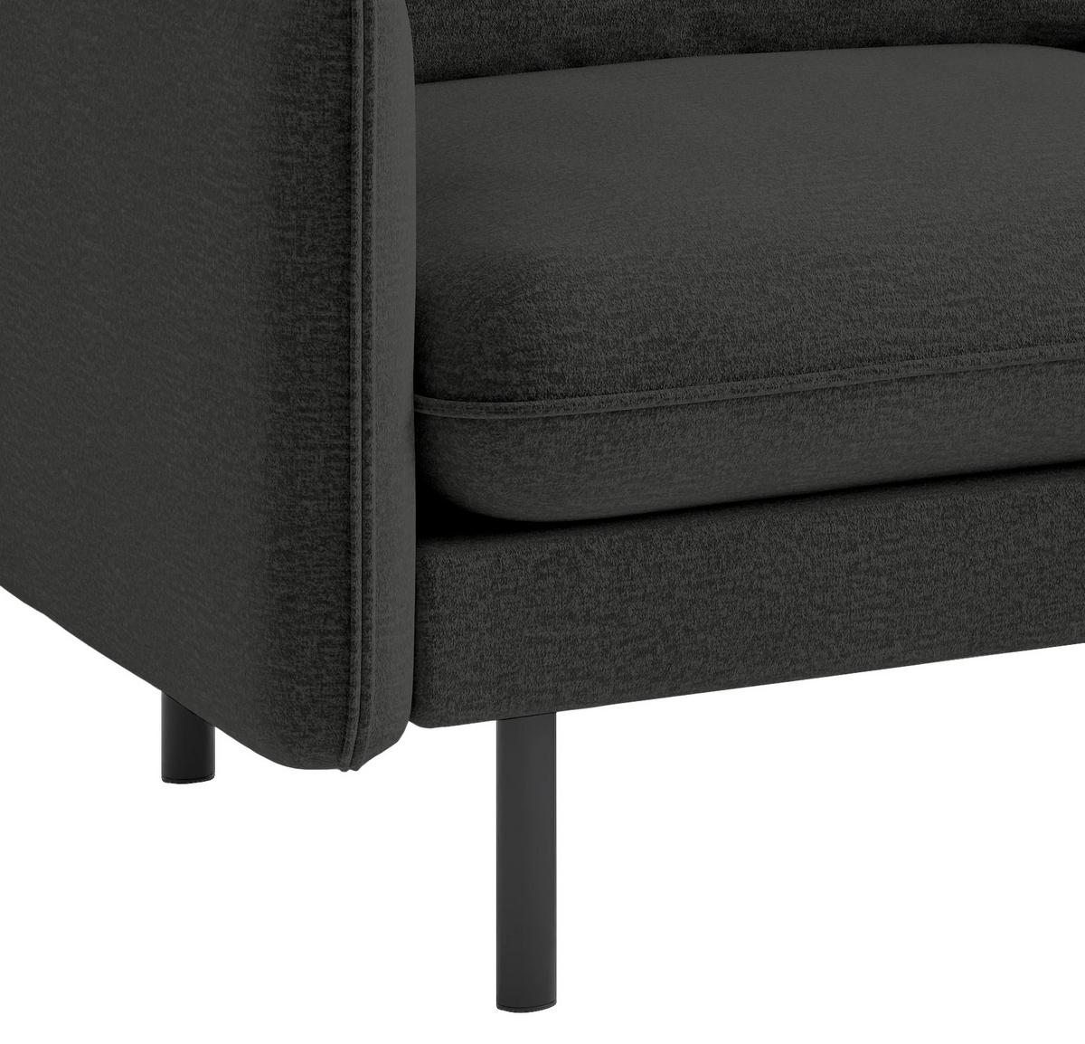 Ecksofa Samos Dunkelgrau S: 267x204 Cm - Dunkelgrau/Schwarz, Design, Textil (267/204cm) - Livetastic