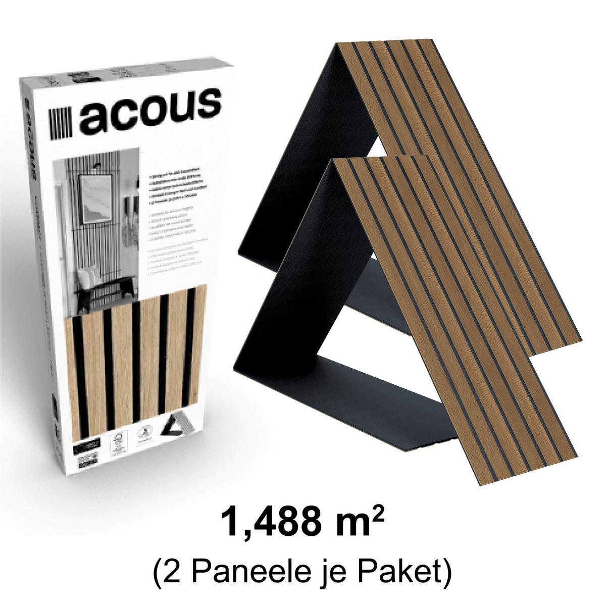 Akustikpaneel Compackt Eiche Rustikal - Eichefarben/Braun, Basics, Holz/Holzwerkstoff (30.5/244/1.03cm) - Novel