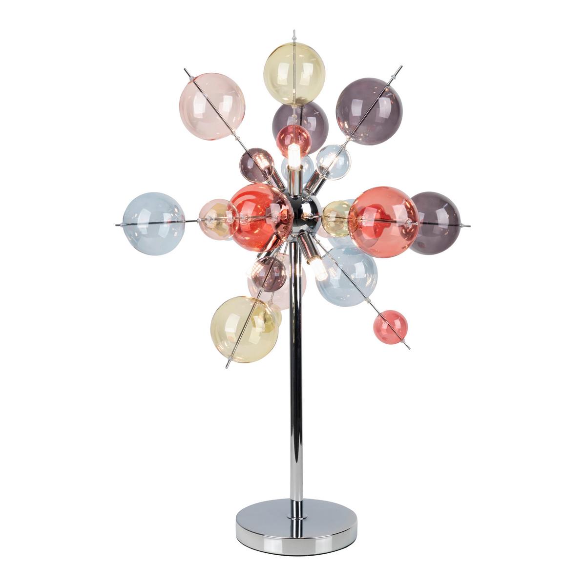 TISCHLEUCHTE Farbglas, Chrom - Chromfarben/Multicolor, Design, Glas/Metall (51/73cm) - Näve