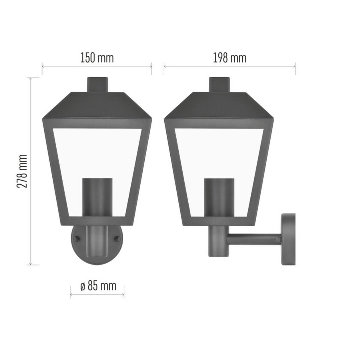 VONKAJŠIE LED SVIETIDLO ADENIA - čierna, Modern, kov/plast