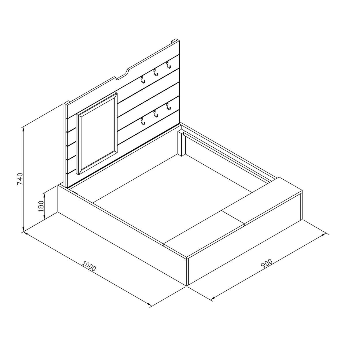 Sandkasten A031.018.05 - Anthrazit/Braun, KONVENTIONELL, Holz (90/74/100cm) - Ambia Garden