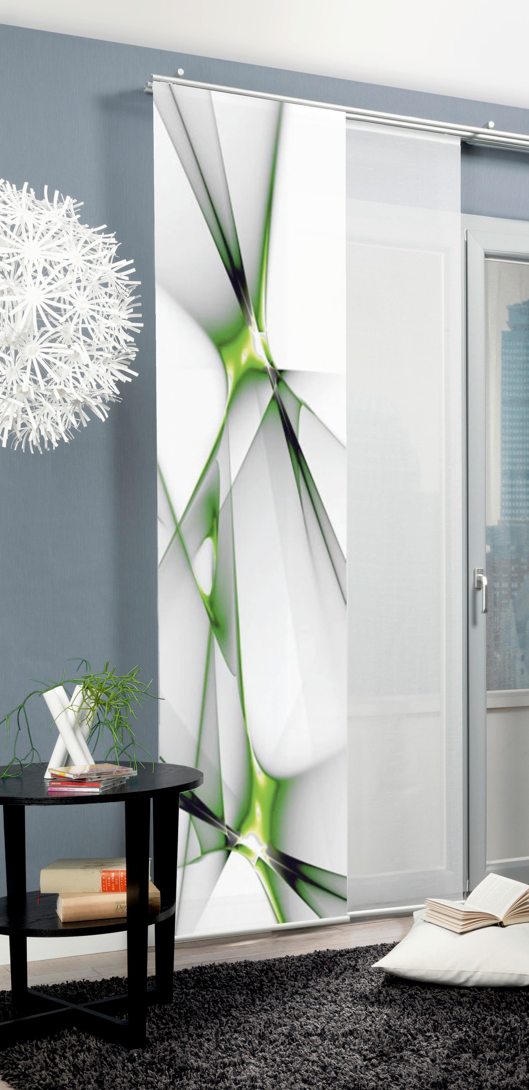 Flächenvorhang Franklin B: 60 cm, Hellgrün, blickdicht - Hellgrün, Basics, Textil (60/245cm)