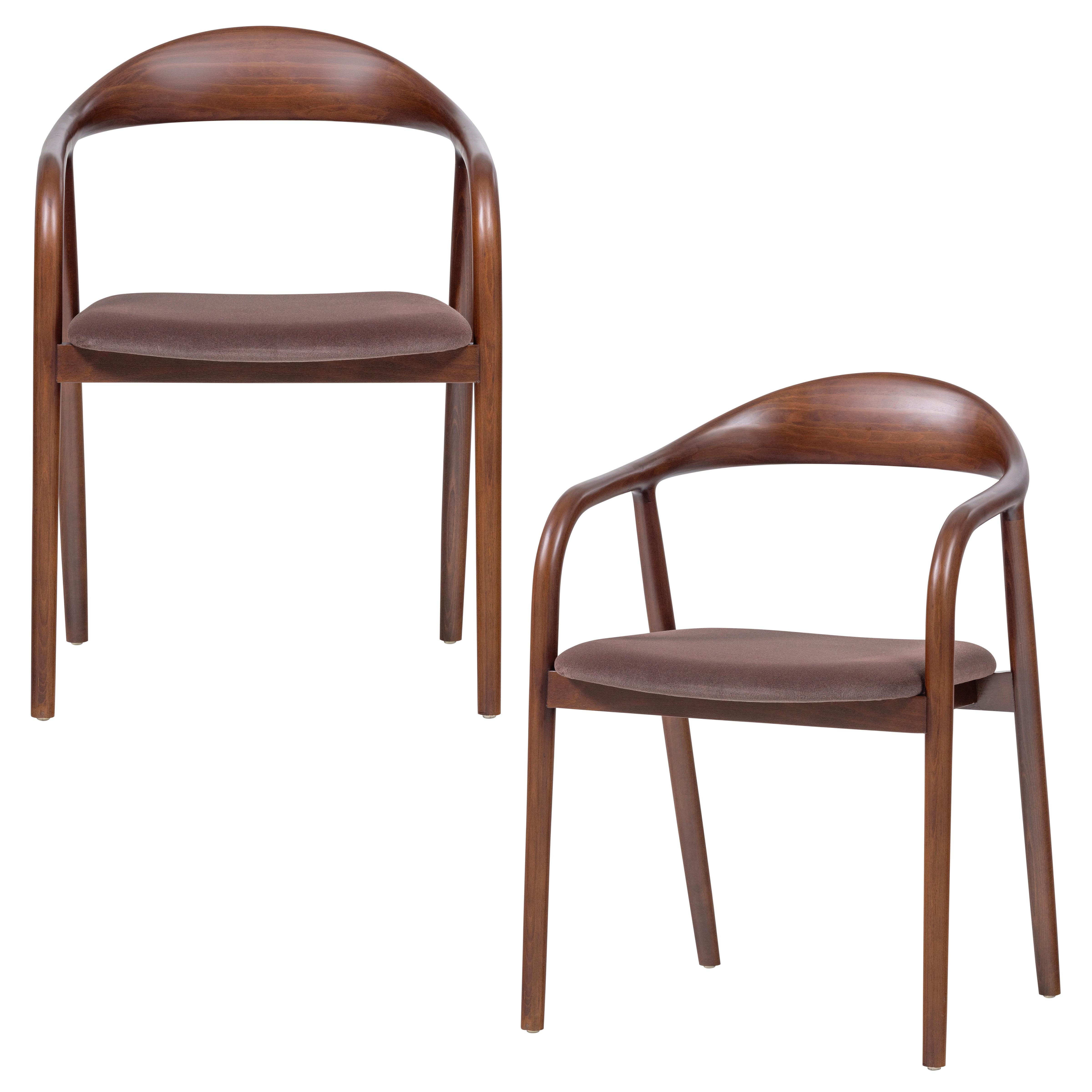 ARMLEHNSTUHL-SET Bran Braun 2-teilig - Braun, MODERN, Holz/Textil (57/79/53cm) - Livetastic