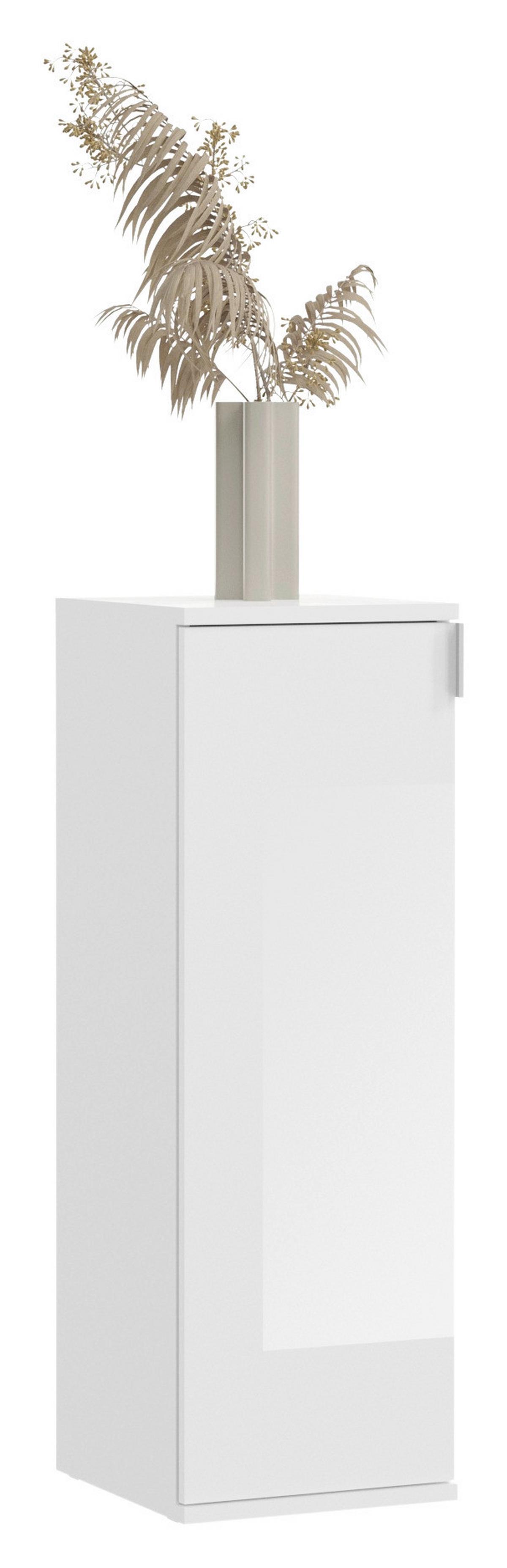 Kommode Weiß Hochglanz, B: 91 cm - Weiß Hochglanz, MODERN, Holzwerkstoff (91/99/34cm) - MID.YOU