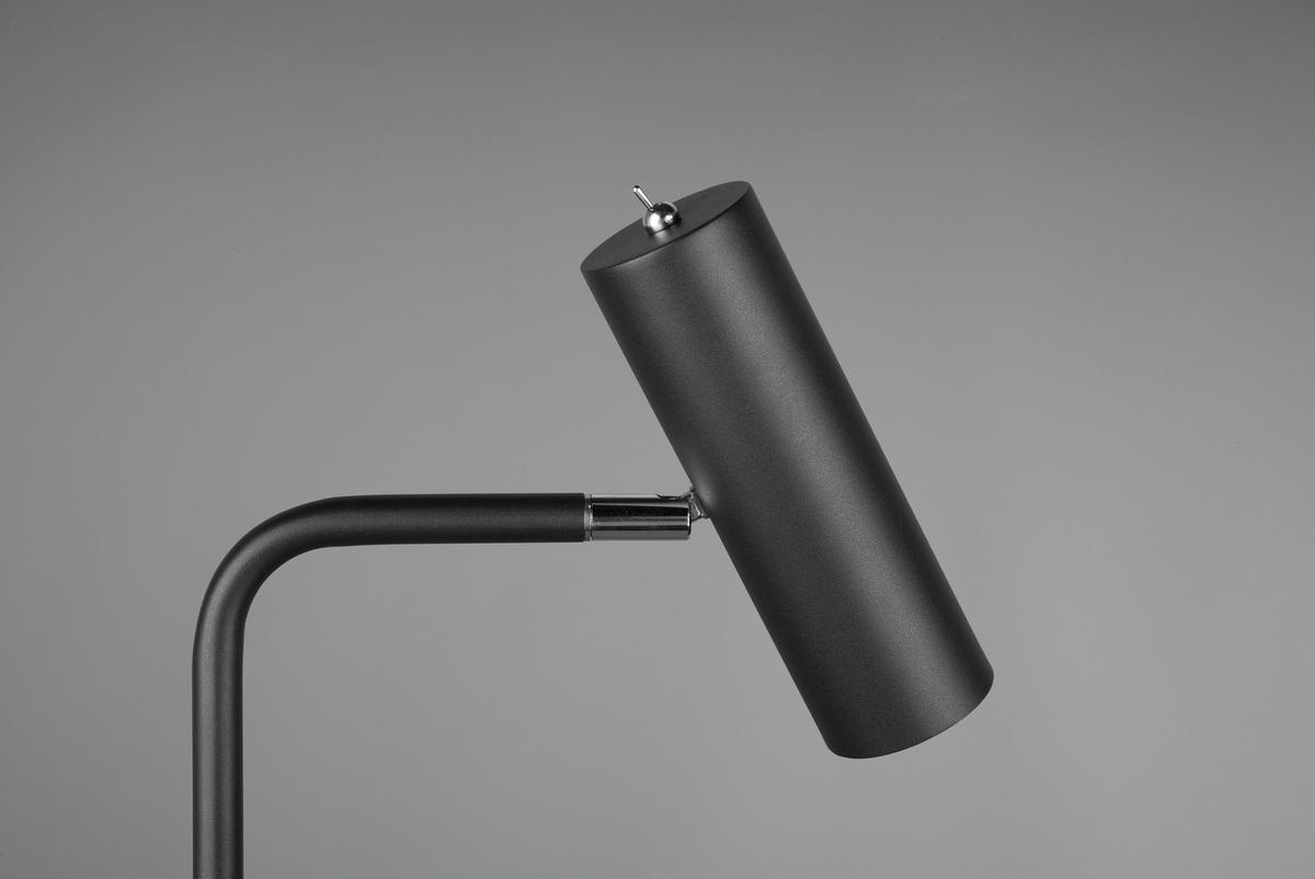 Stehlampe Cinque Schwarz Mit Kippschalter - Schwarz, Basics, Metall (151/23/39cm) - Trio Leuchten