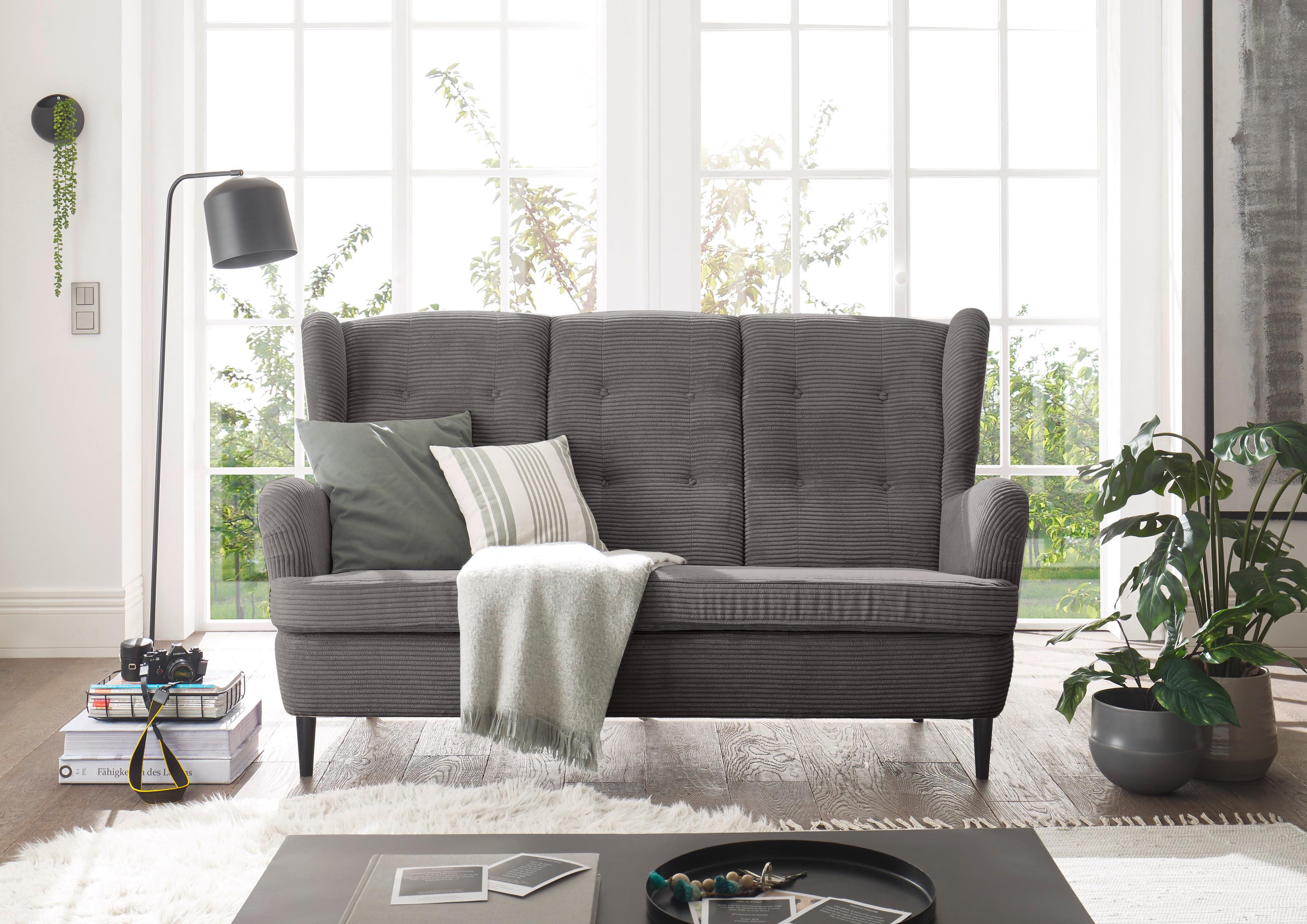 Pohovka do kuchyne OSKAR 5, sivý menčester - čierna/sivá, Konventionell, drevo/textil (176/103/98cm) - MID.YOU