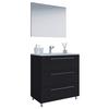 Badezimmer Schubo 3-Teilig Schwarz B: 80 cm - Alufarben/Schwarz, MODERN, Keramik/Holzwerkstoff (80cm) - MID.YOU