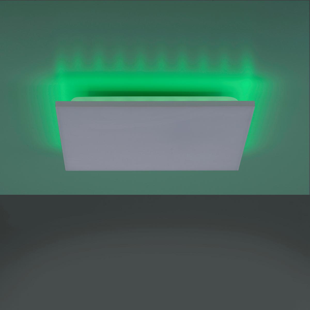 LED-Deckenleuchte Gustav L: 45 cm dimmbar mit Farbwechsler - Weiß, Design, Kunststoff/Metall (45/45/7cm)