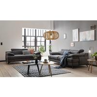 2-Sitzer-Sofa Titus Dunkelgrau - Dunkelgrau/Schwarz, Design, Textil (205/80/104cm) - Livetastic
