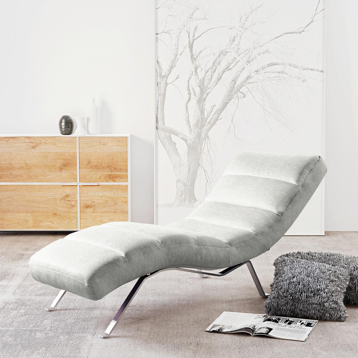 Relaxliege Swing Silver Hellgrau B: 65 cm - Silberfarben/Hellgrau, Design, Textil (65/65/171cm) - Livetastic