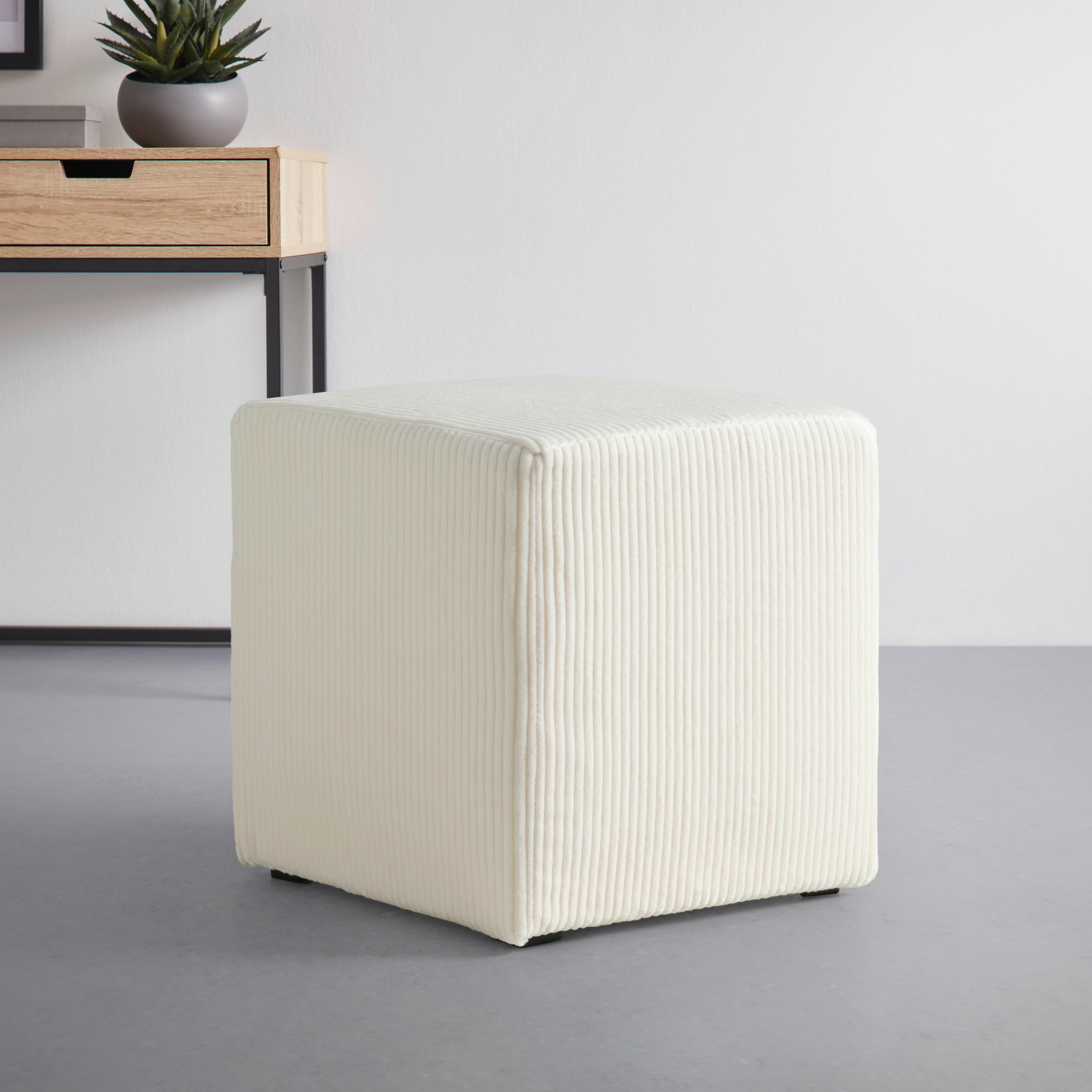 Taburetka BALI, krémová - krémová, Modern, textil (45/42/45cm) - Mömax