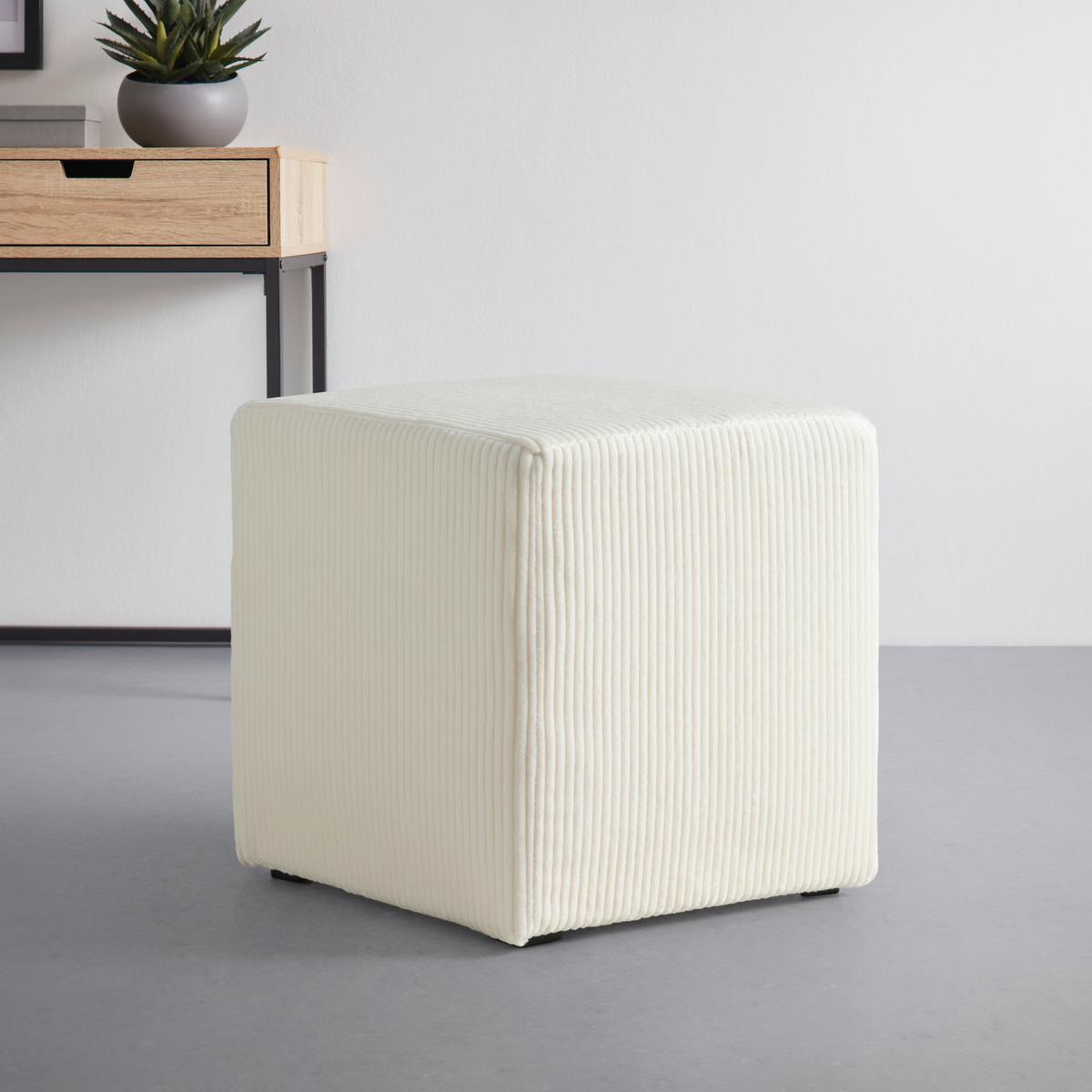 Taburet BALI, krémová - krémová, Moderní, textil (45/42/45cm) - Mömax