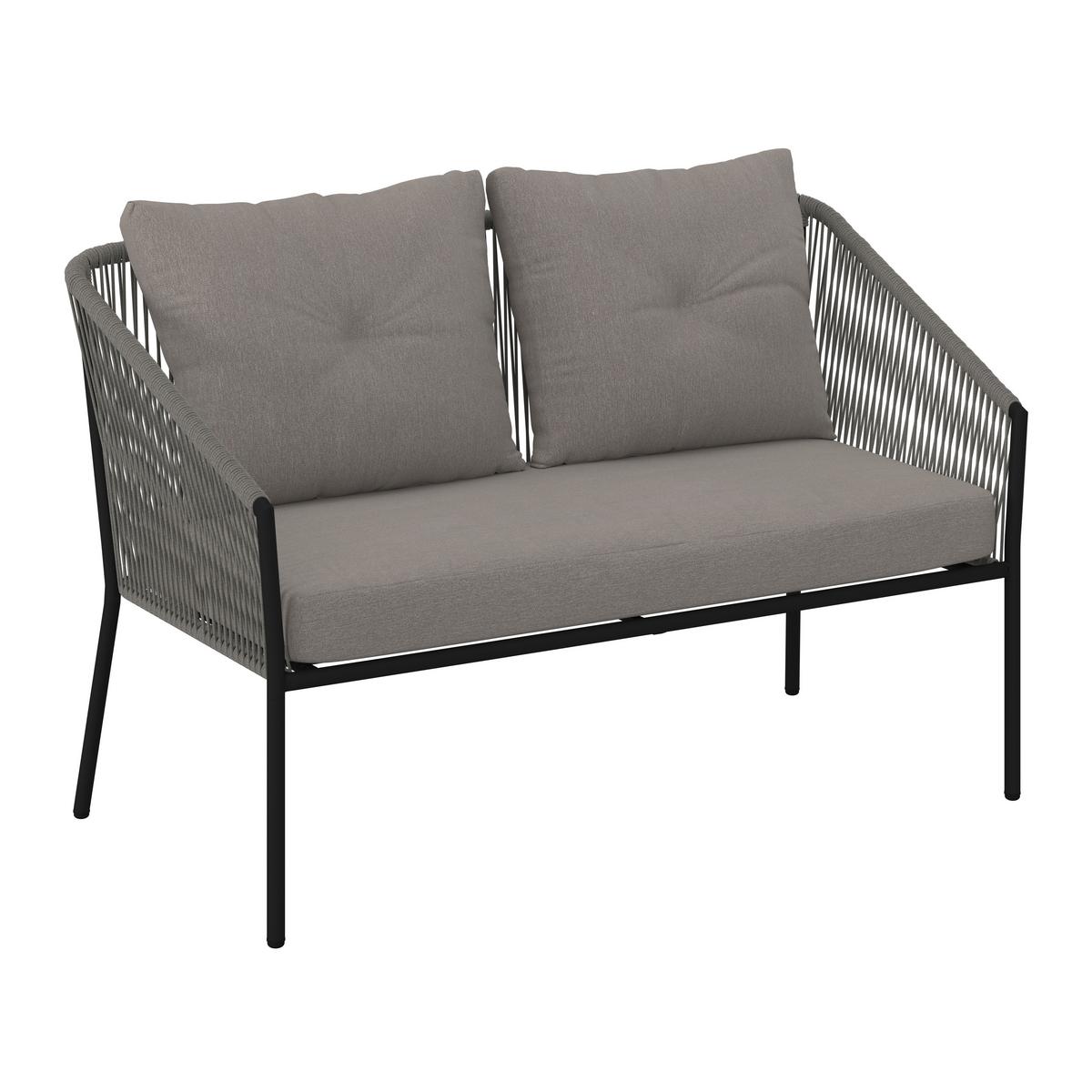 SÚPRAVA ZÁHRADNÉHO NÁBYTKU REINI - sivá/svetlosivá, Modern, kov/textil (120/74/68cm) - Mömax