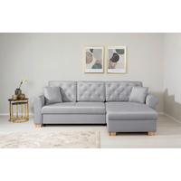 Ecksofa Arles Hellgrau 20 S: 266x161 Cm - Buchefarben/Hellgrau, Design, Textil (266/161cm) - MID.YOU