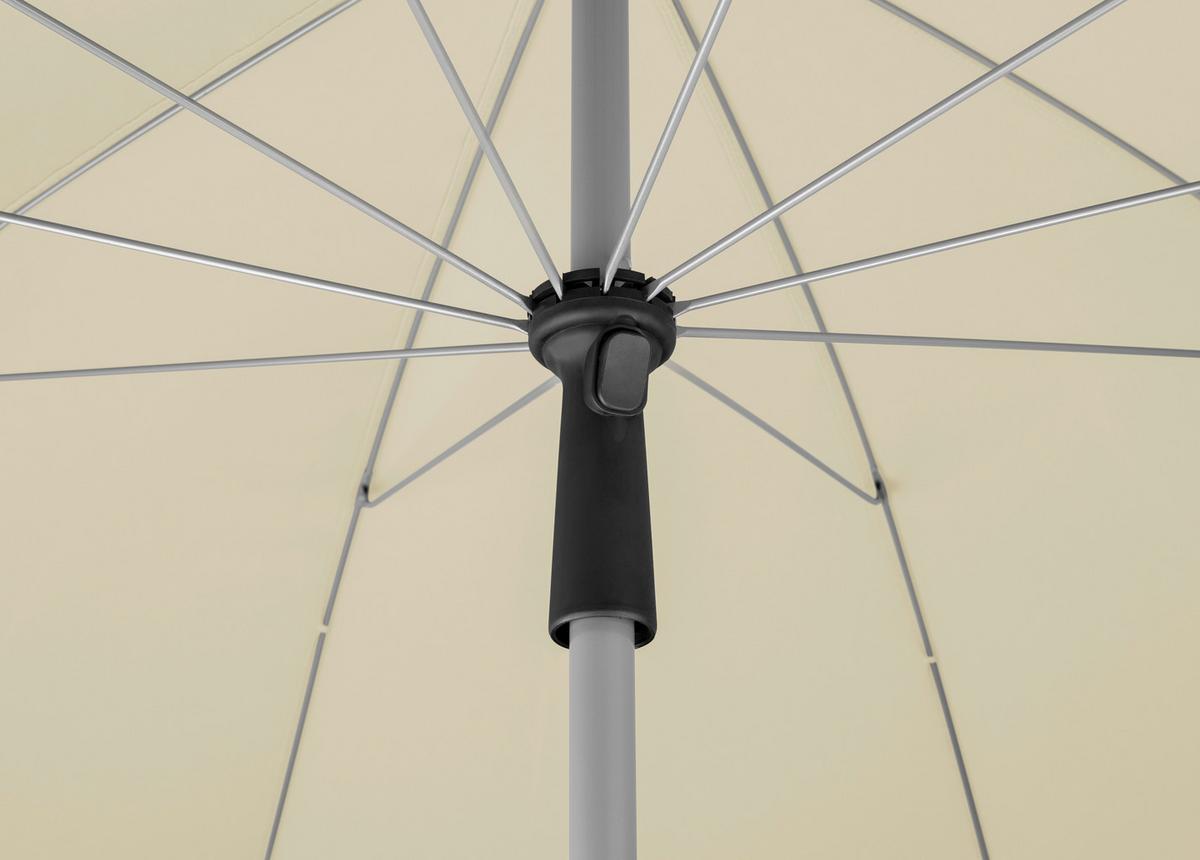 Sonnenschirm Locarno BxHxT: 220x231x220 cm Naturfarben - Silberfarben/Naturfarben, Basics, Textil/Metall (220/231/220cm) - Schneider