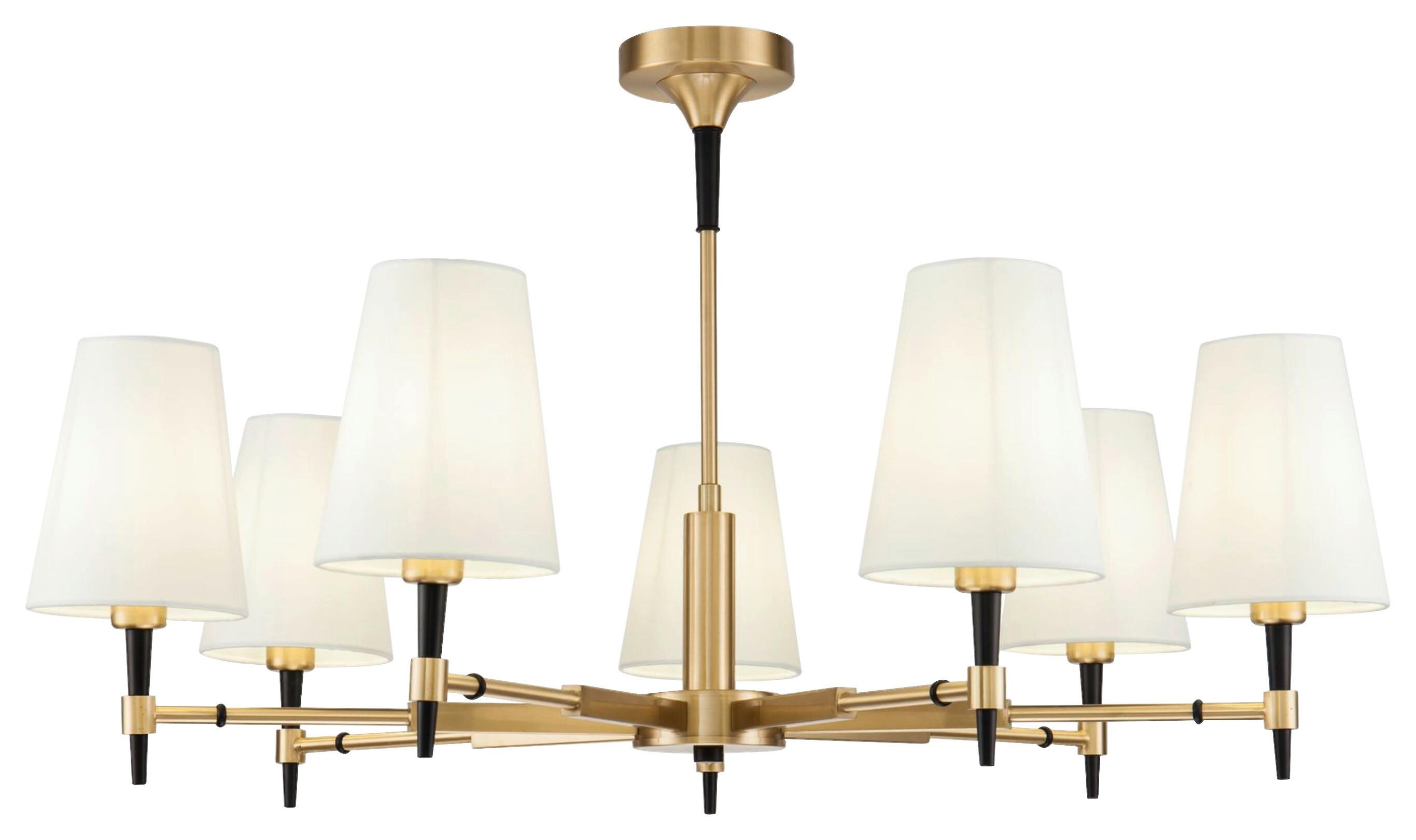 Kronleuchter Zaragoza - Messingfarben, Basics, Textil/Metall (88/49/88cm) - MAYTONI