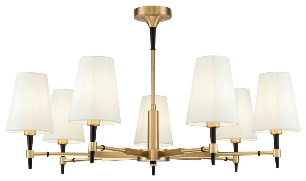 Kronleuchter Zaragoza - Messingfarben, Basics, Textil/Metall (88/49/88cm) - MAYTONI