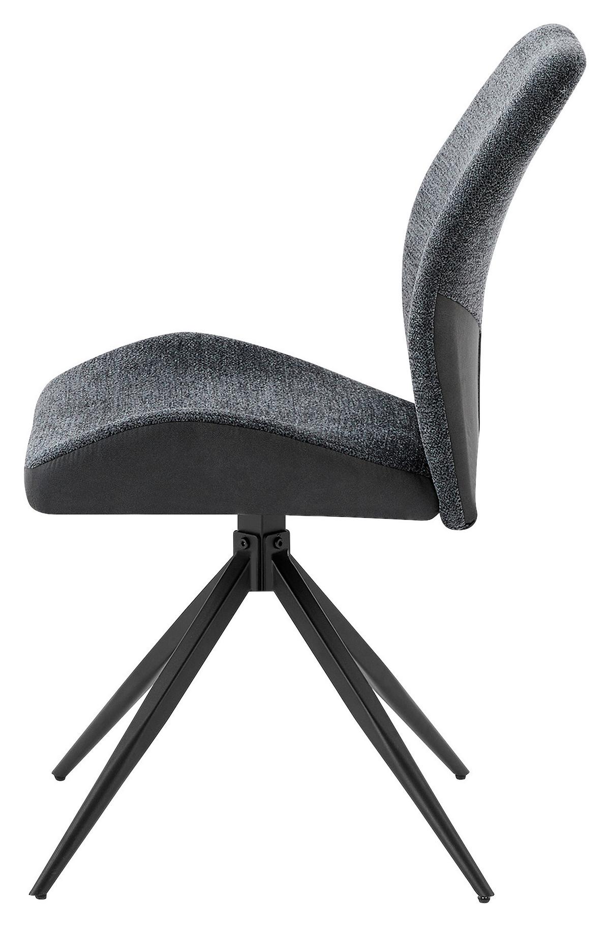 Stuhl-set Snap - Anthrazit/Schwarz, MODERN, Textil/Metall (46/87/55cm) - MID.YOU